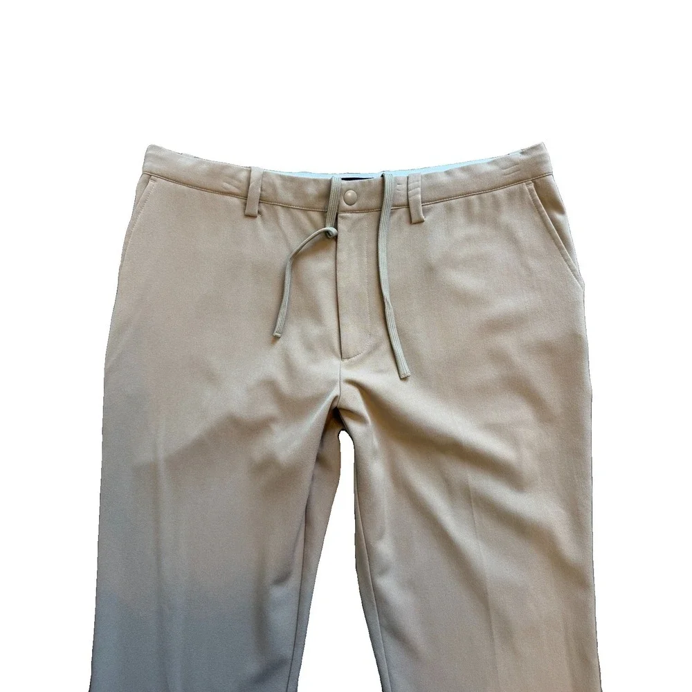 Quince Ultra Stretch 24/7 Smart Chino Pants Mens 36x30 Beige Drawstrings Preppy